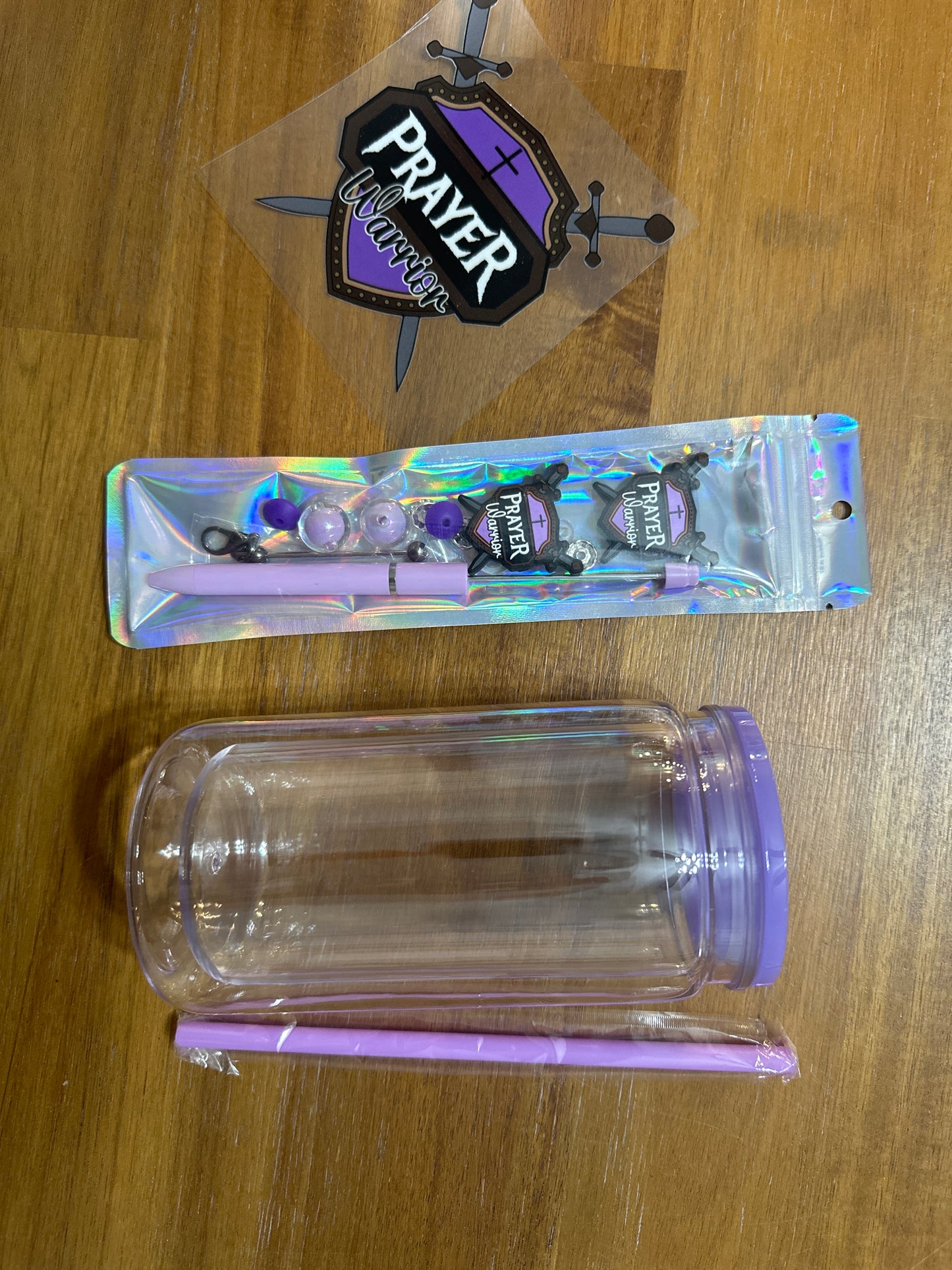 16 oz snow globe kit PURPLE PRAYER WARRIOR