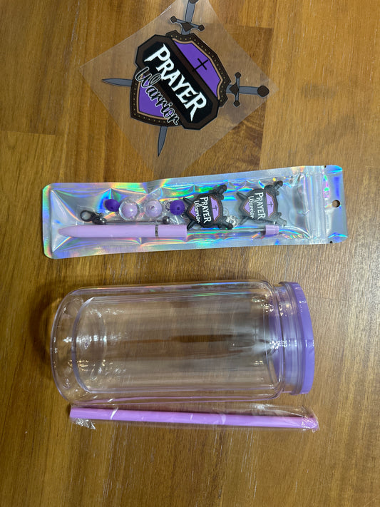 16 oz snow globe kit PURPLE PRAYER WARRIOR