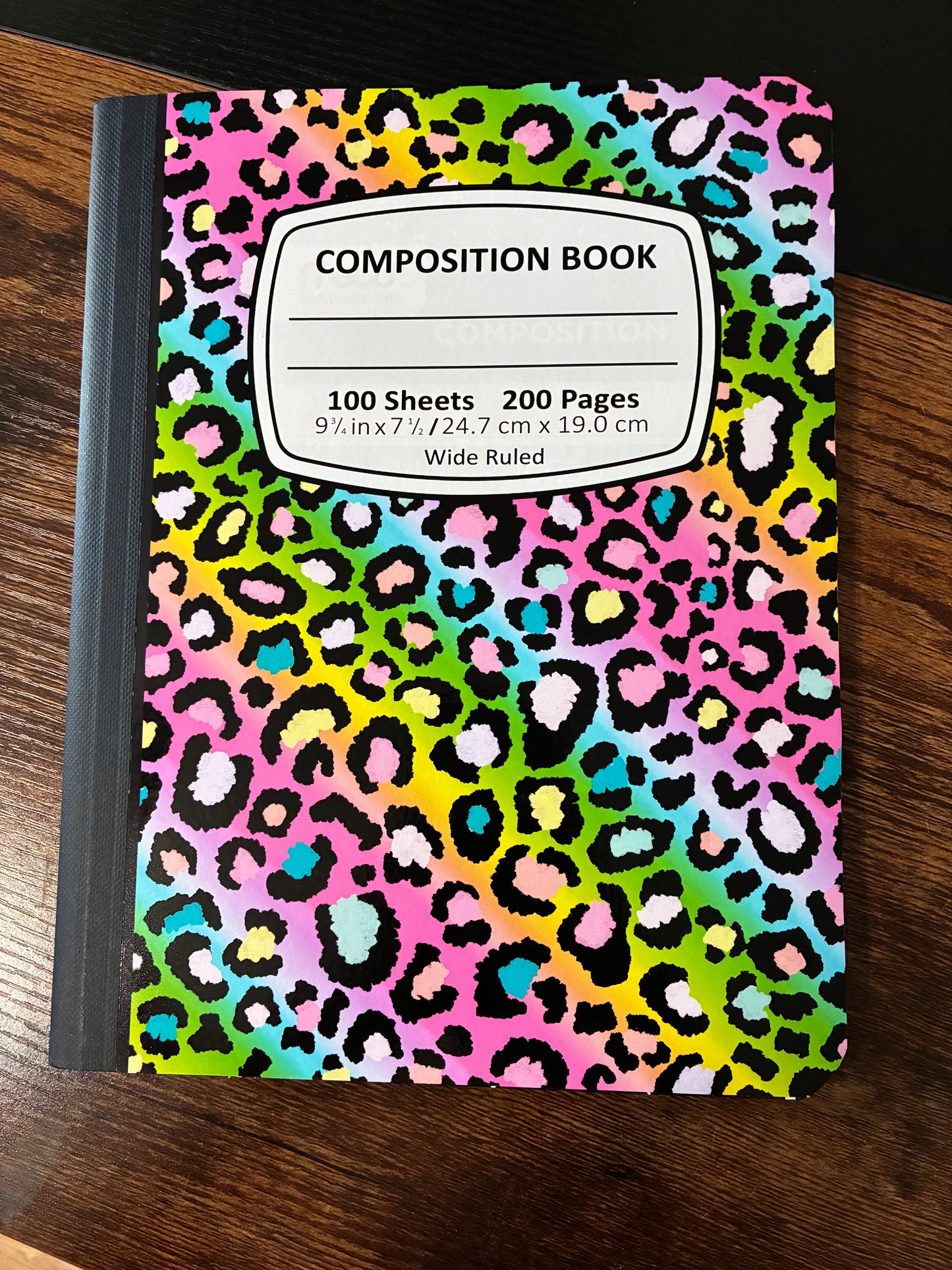 Composition book - rainbow leopard