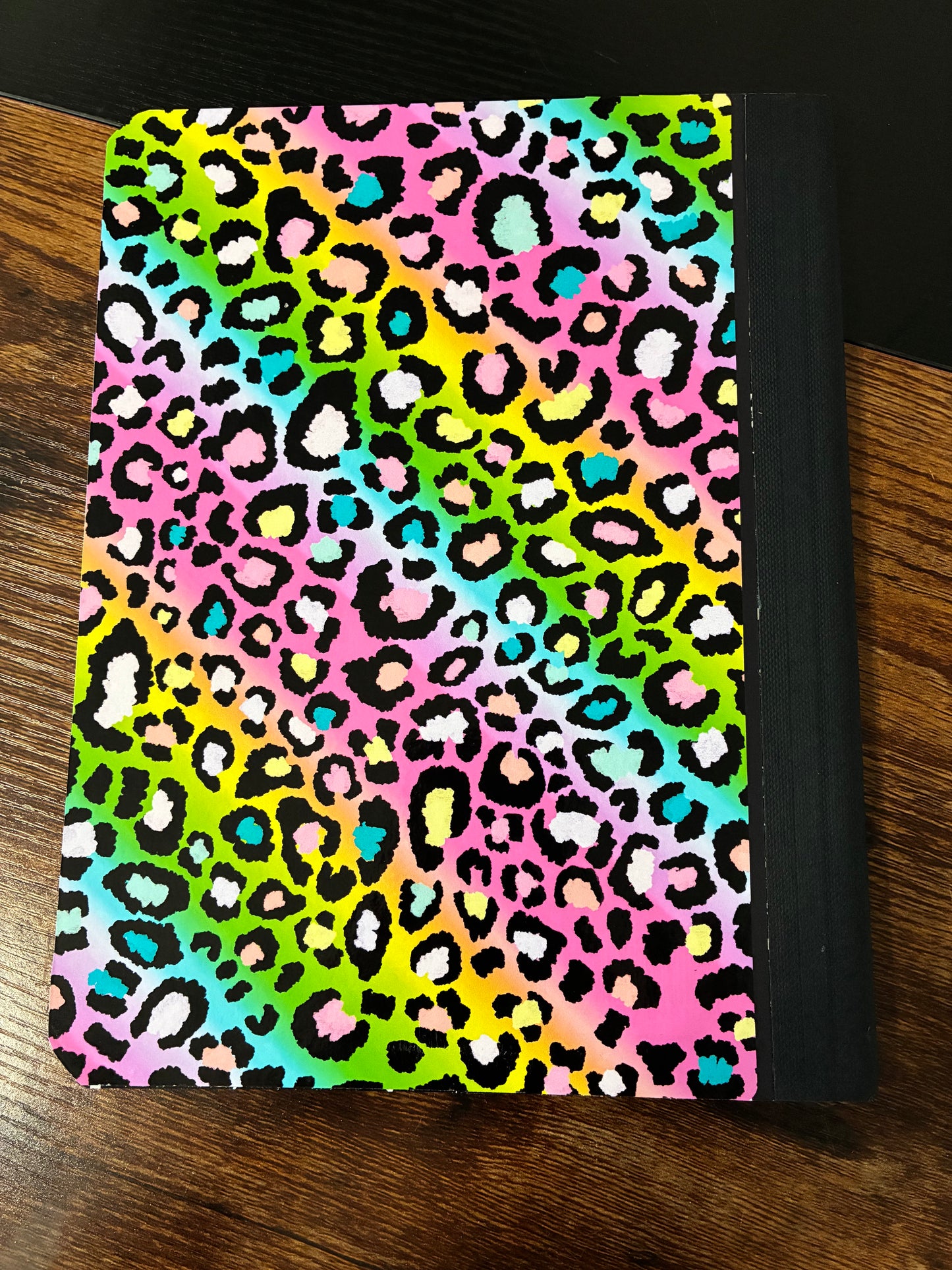 Composition book - rainbow leopard
