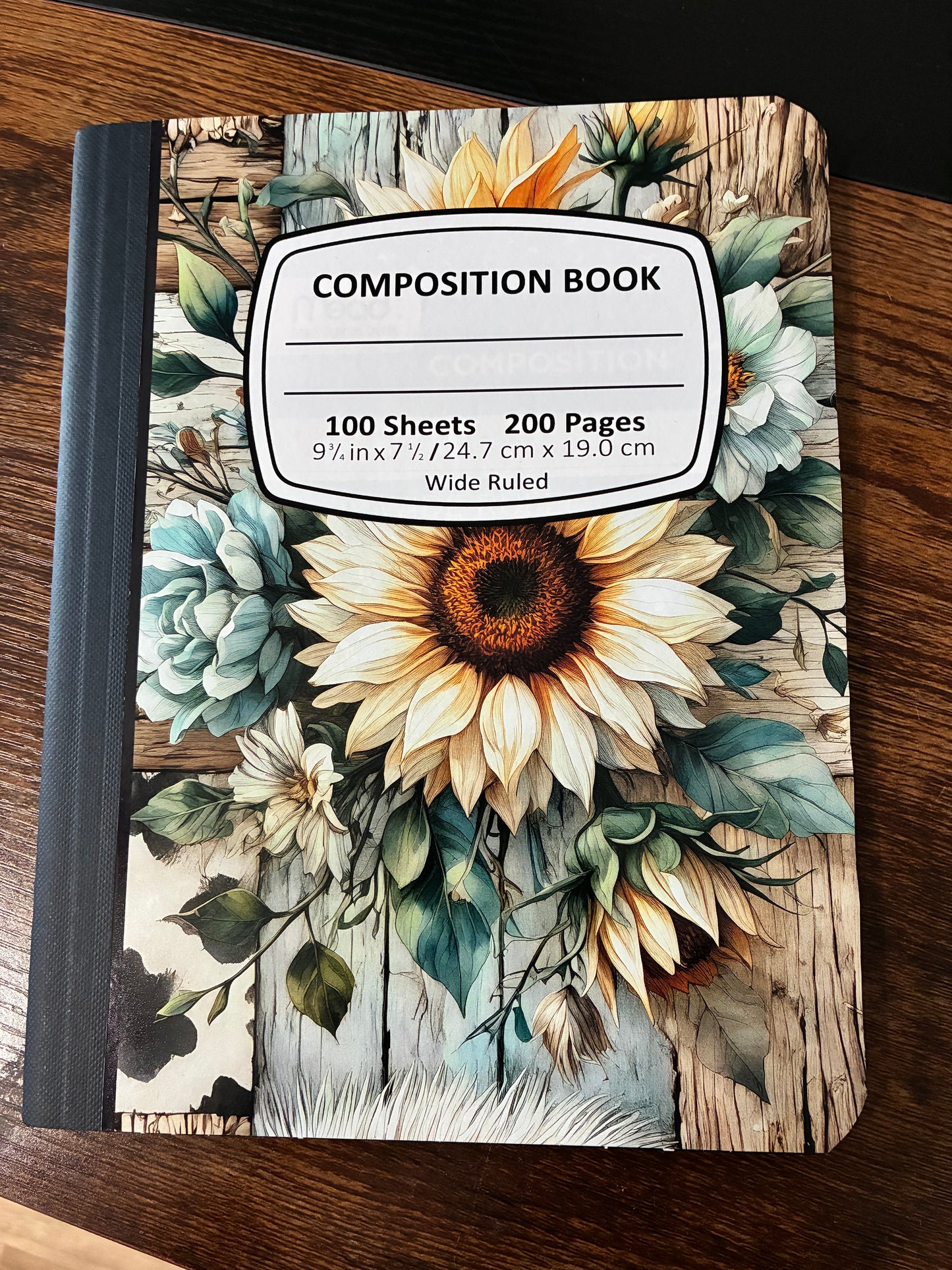 Composition book - rustic flower