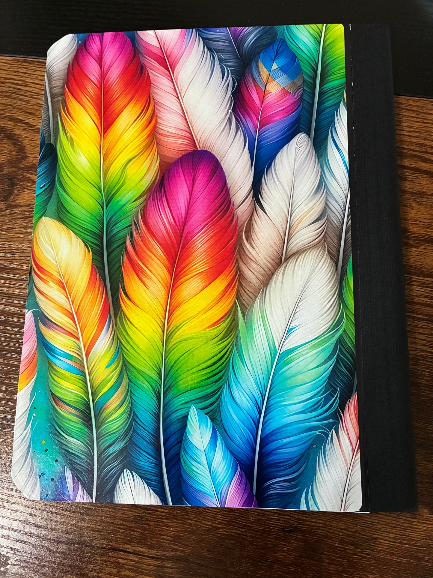 Composition book - feathers