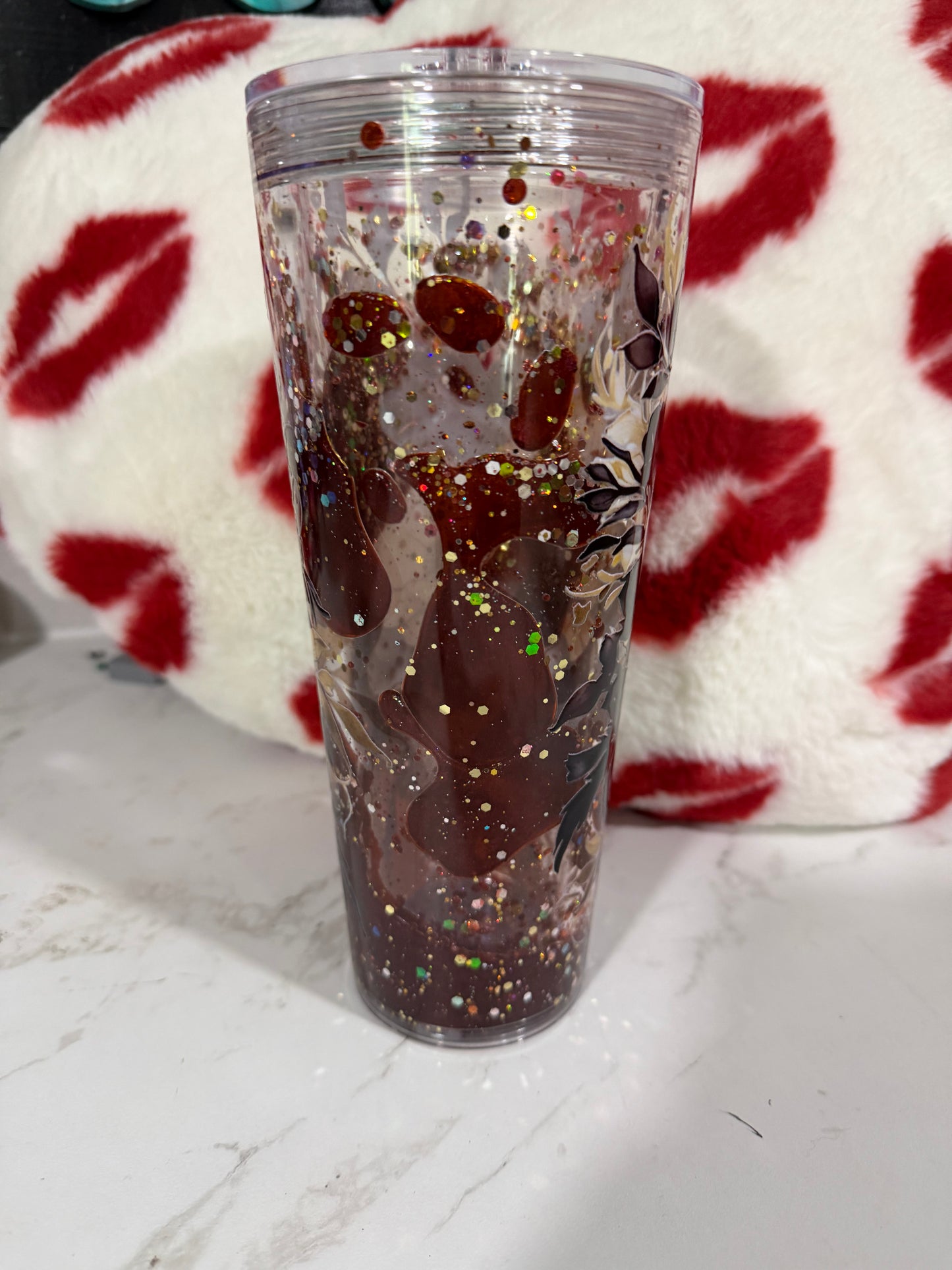 24 oz snow globe tumbler READY TO SHIP