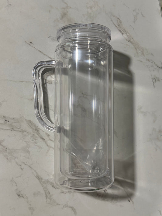 20 oz w/handle acrylic snowglobe