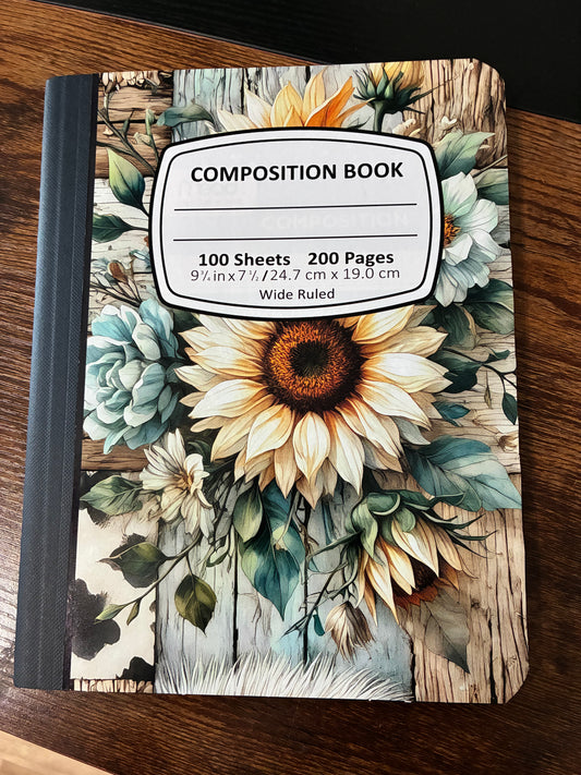 Composition book - rustic flower