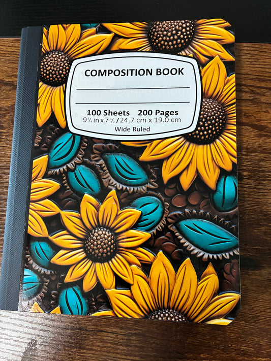 Composition book - sunflowers