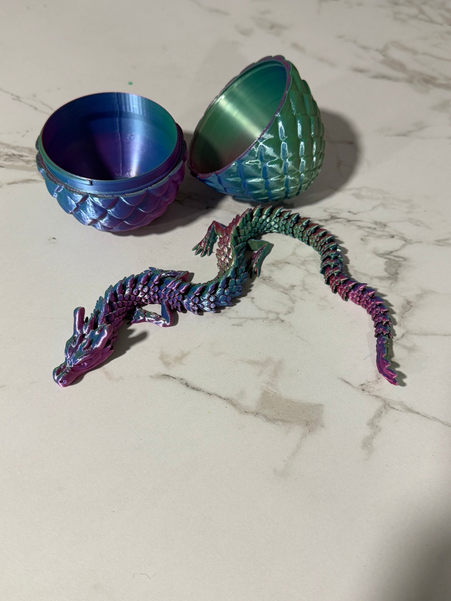 3D printed egg w/dragon