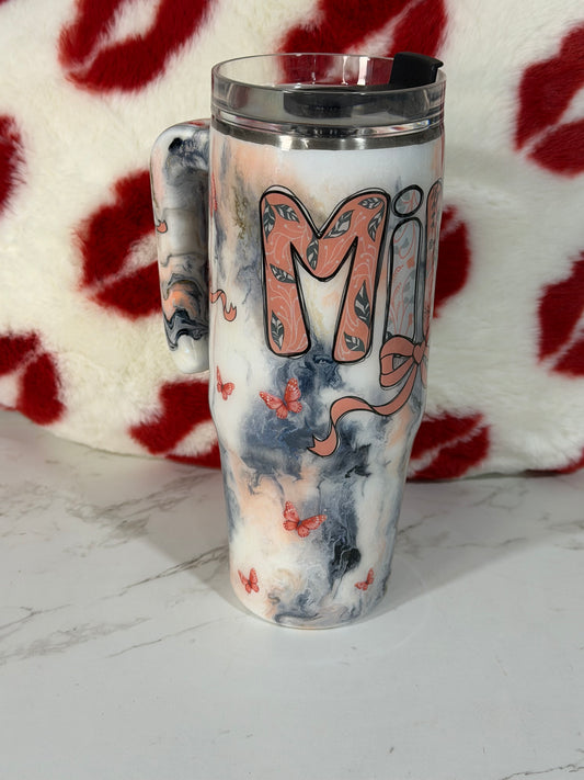 30 oz skinny w/handle tumbler READY TO SHIP