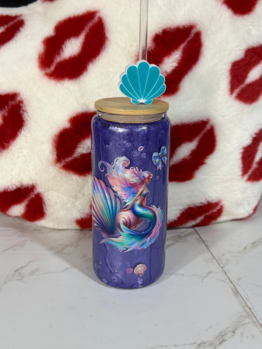 20 oz GLASS snowglobe w/handle READY TO SHIP