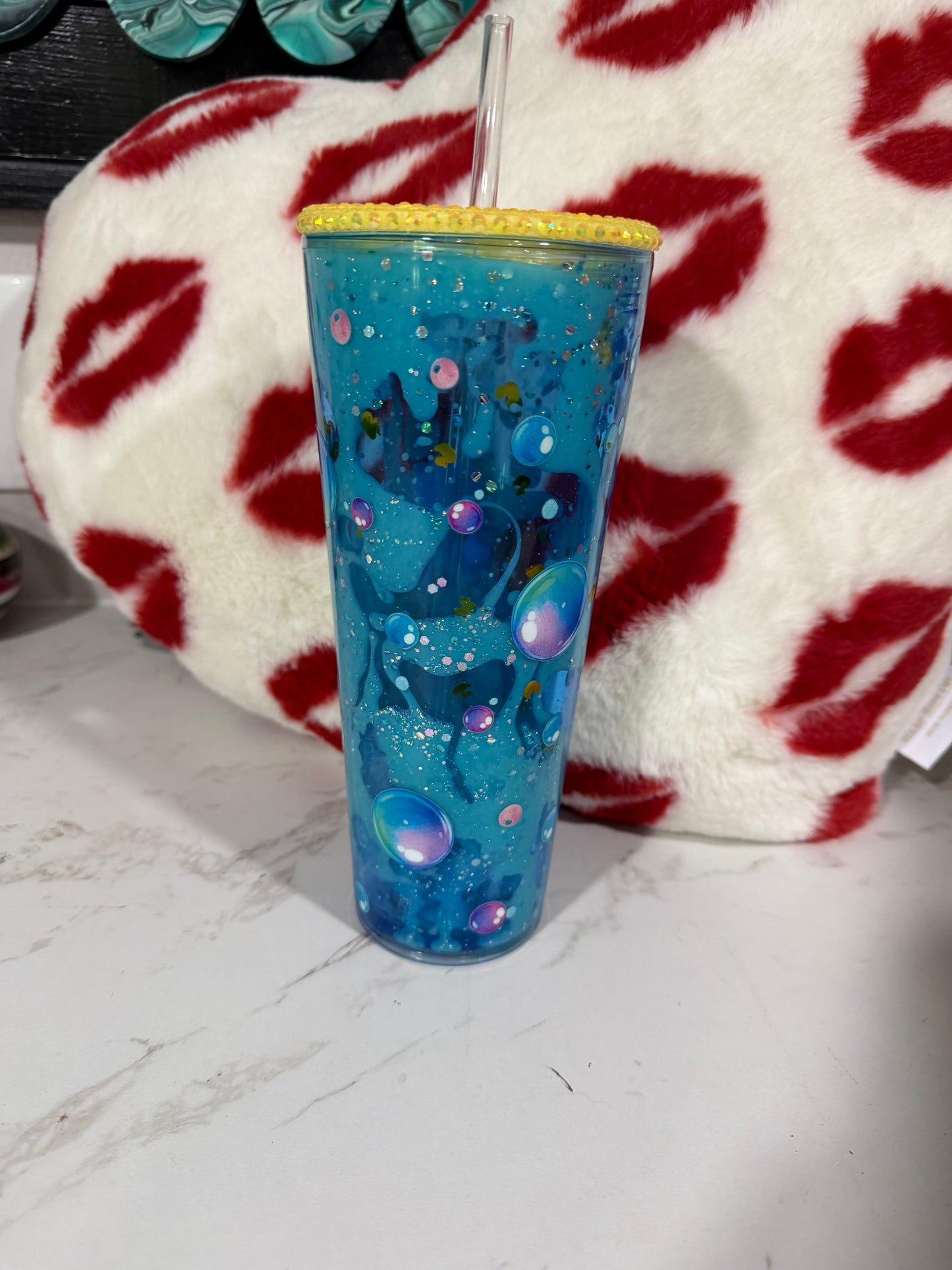 24 oz snow globe tumbler READY TO SHIP